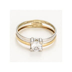 “Suerte” Ring 375/1000 Two-tone Gold And Zirconium