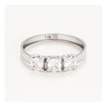 “Trio De Pierre” Ring 375/1000 White Gold And Zirconium