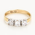 “Trio De Pierre” Ring 375/1000 Yellow Gold And Zirconium