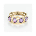 “Maden Amethyst” Ring 375/1000 Yellow Gold And Zirconium