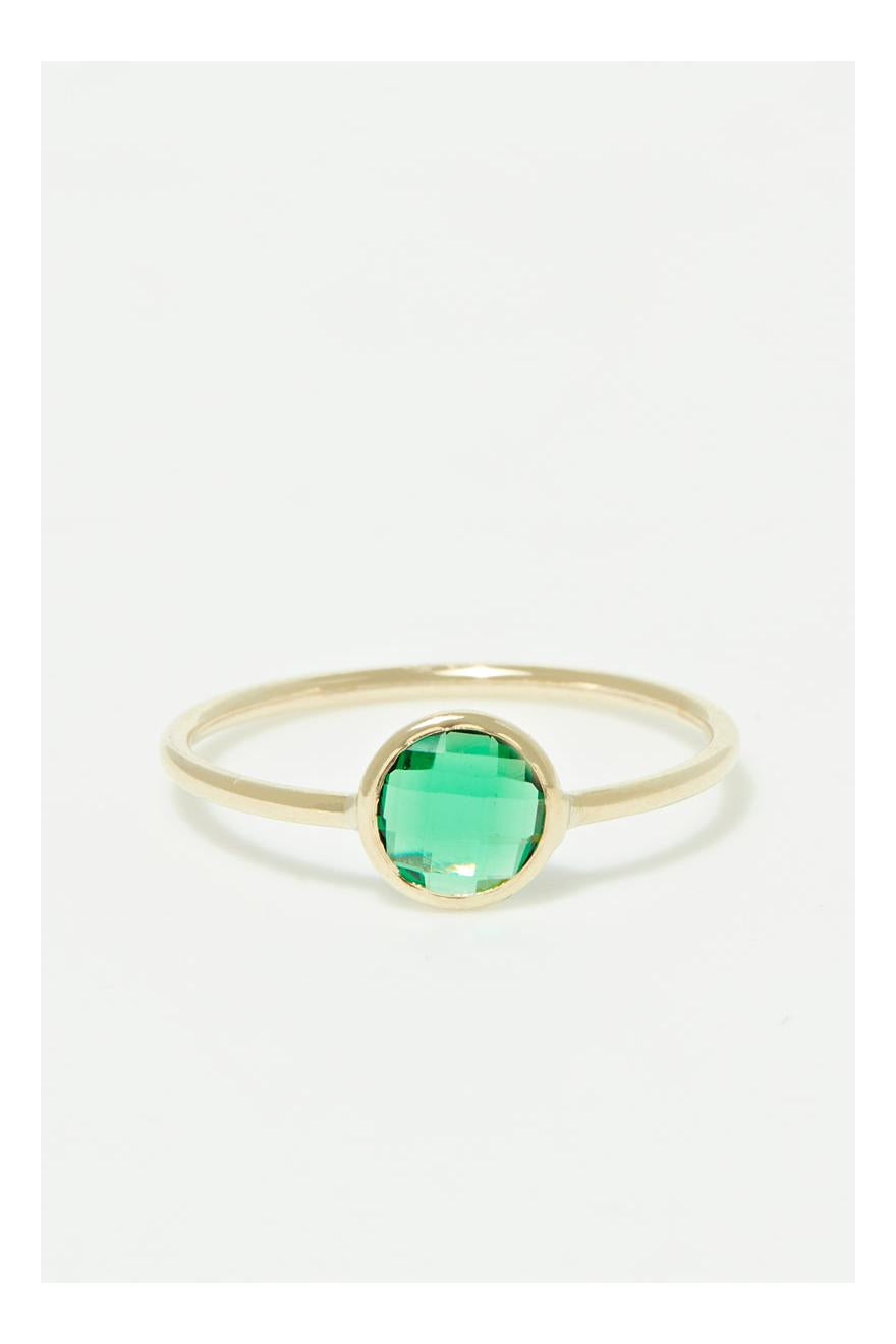 Bague "Scarlette Verte " Or Jaune 375/1000 Et Zirconium