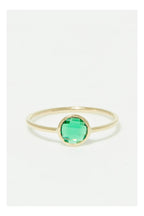 Bague "Scarlette Verte " Or Jaune 375/1000 Et Zirconium