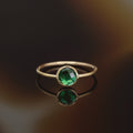 Bague "Scarlette Verte " Or Jaune 375/1000 Et Zirconium