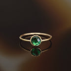 Bague "Scarlette Verte " Or Jaune 375/1000 Et Zirconium