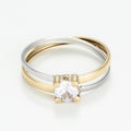 Bague "Thia" Or Bicolore 375/1000 Et Zirconium