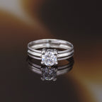 Bague "Brody" Or Blanc 375/1000 Et Zirconium