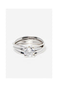 Bague "Nine" Or Blanc 375/1000 Et Zirconium