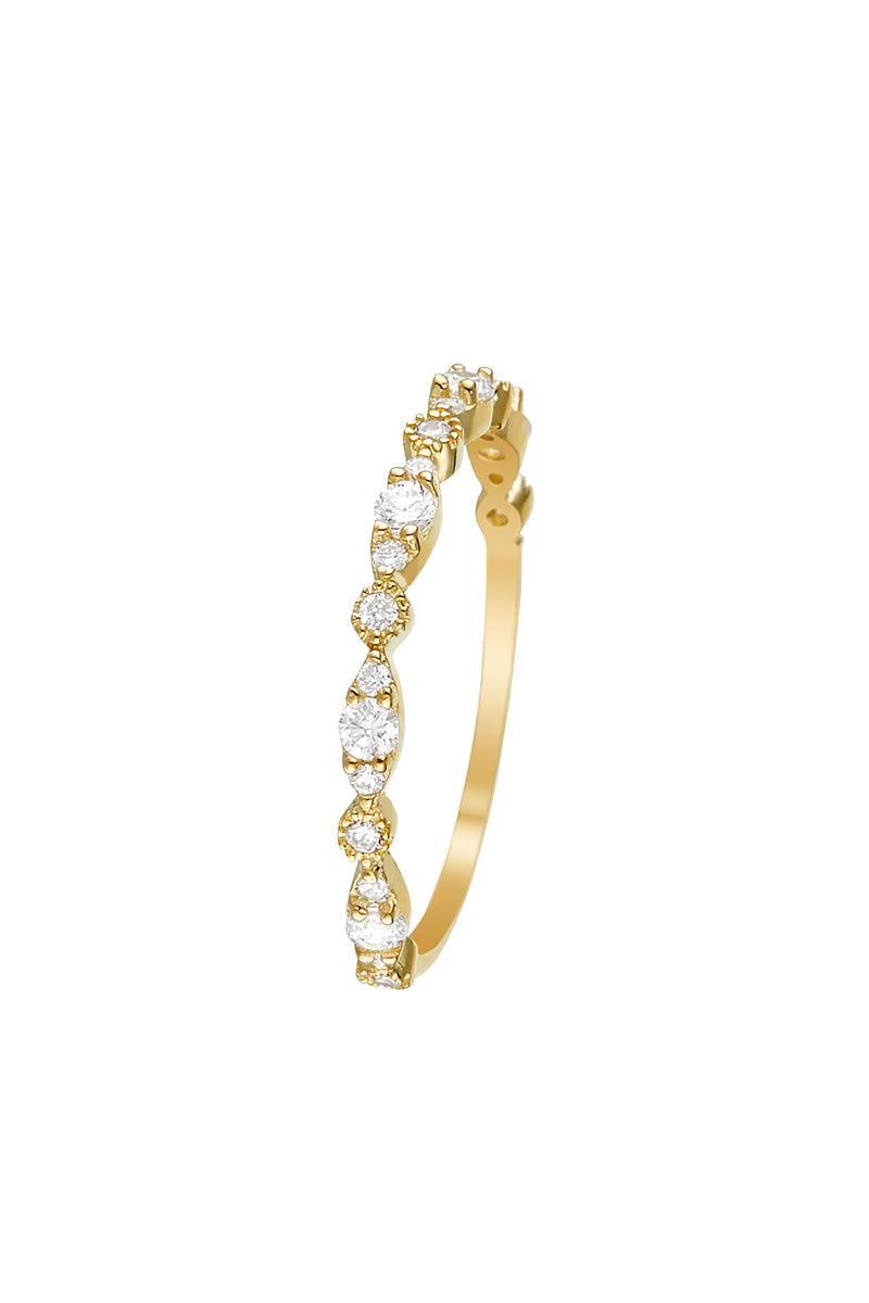 Bague "Relation" Or Jaune 375/1000 Et Zirconium