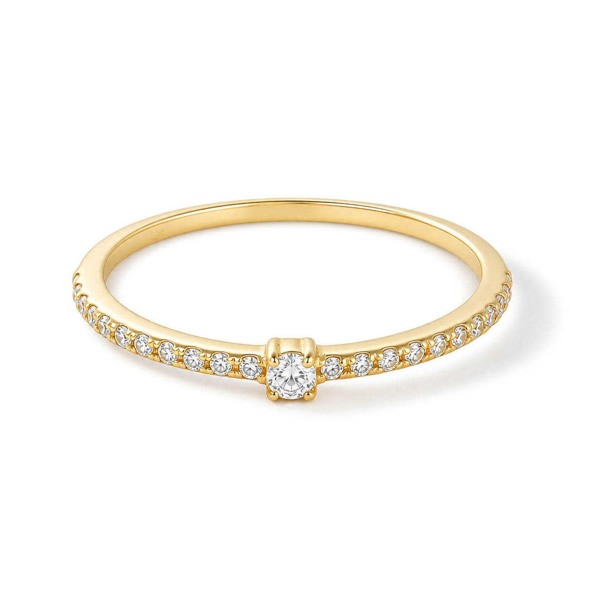 Bague "Willow"Or Jaune  375/1000 Et Zirconium