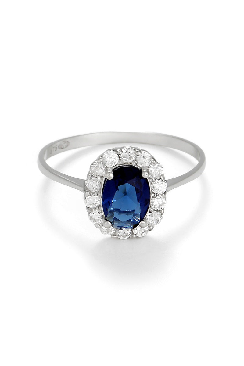 Bague "Bleu Merveilleux" Or Blanc 375/1000