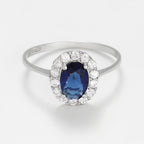 Bague "Bleu Merveilleux" Or Blanc 375/1000