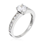 “Brillant” Ring 375/1000 White Gold And Zirconium
