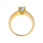 Bague "Brillant" Or Jaune 375/1000 Et Zirconium