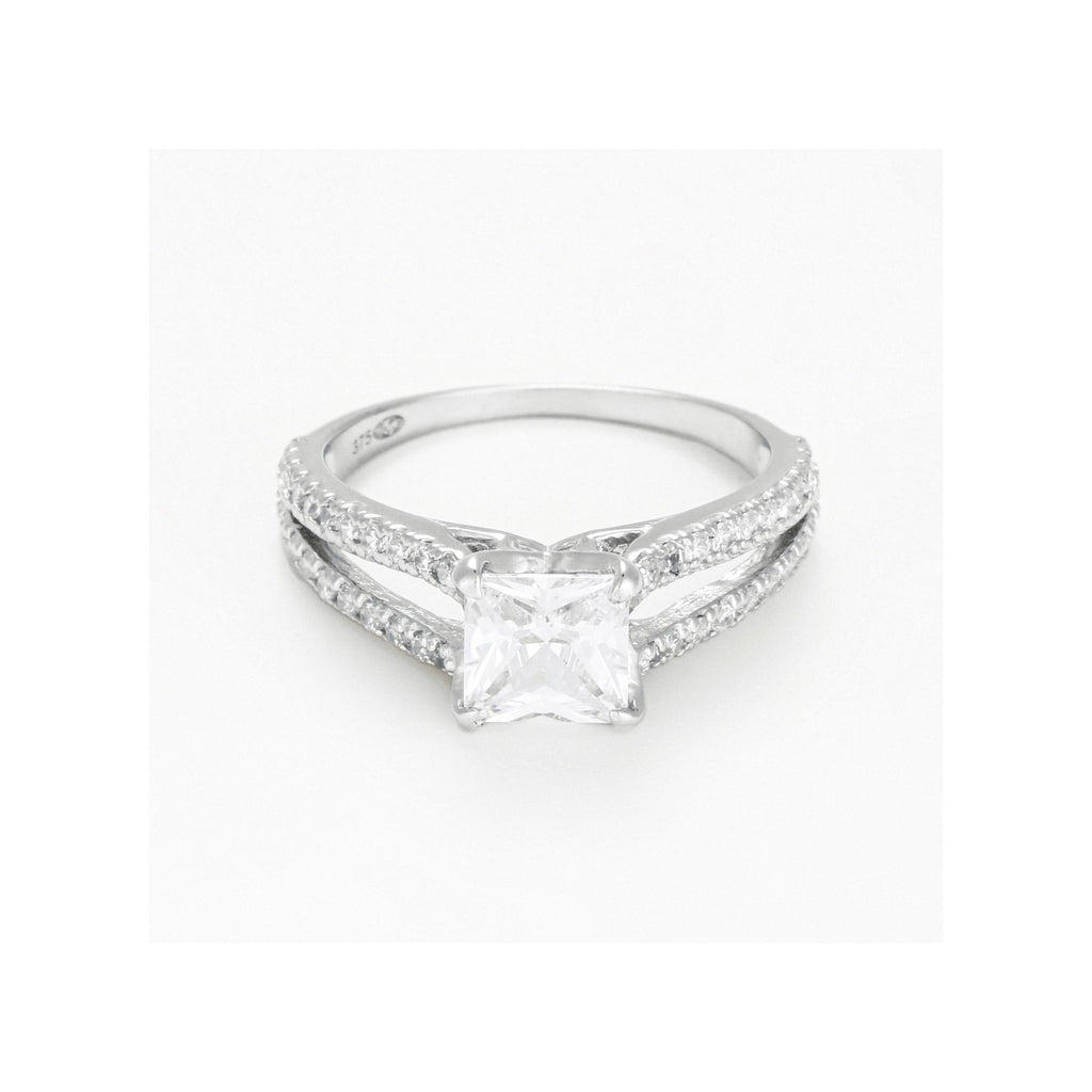 Bague "La Merveilleuse" Or Blanc 375/1000 Et Zirconium