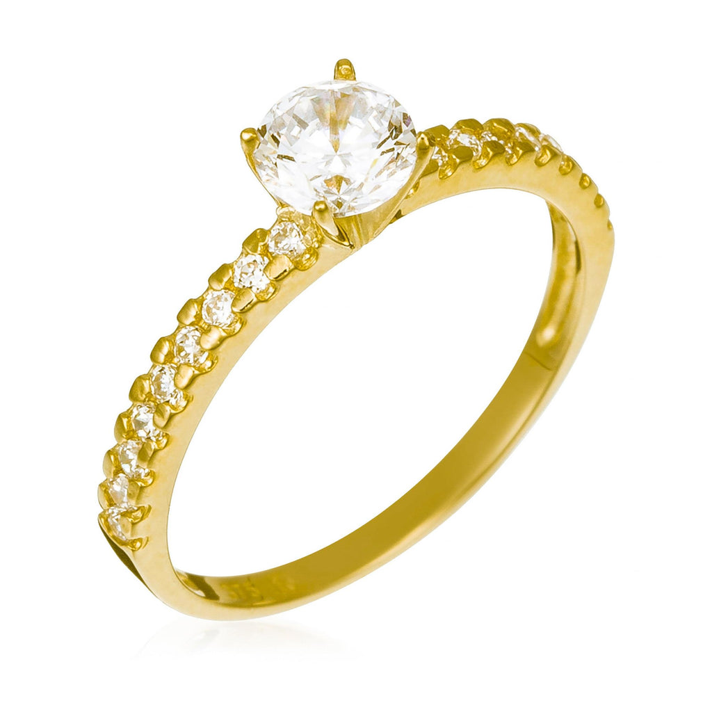 “Destinée” Ring 375/1000 Yellow Gold And Zirconium