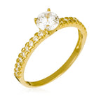 “Destinée” Ring 375/1000 Yellow Gold And Zirconium