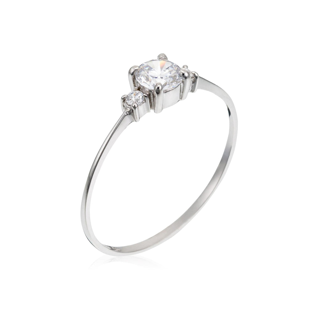 “Intuition” Ring 375/1000 White Gold And Zirconium
