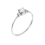 “Intuition” Ring 375/1000 White Gold And Zirconium