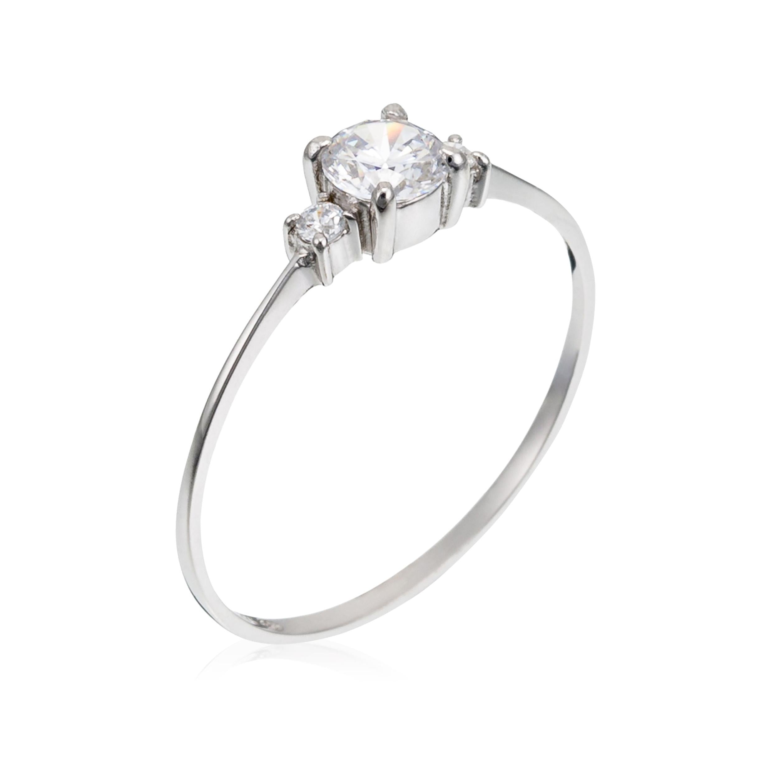Bague "Intuition" Or Blanc 375/1000 Et Zirconium