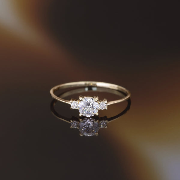 “Intuition” Ring 375/1000 Yellow Gold And Zirconium