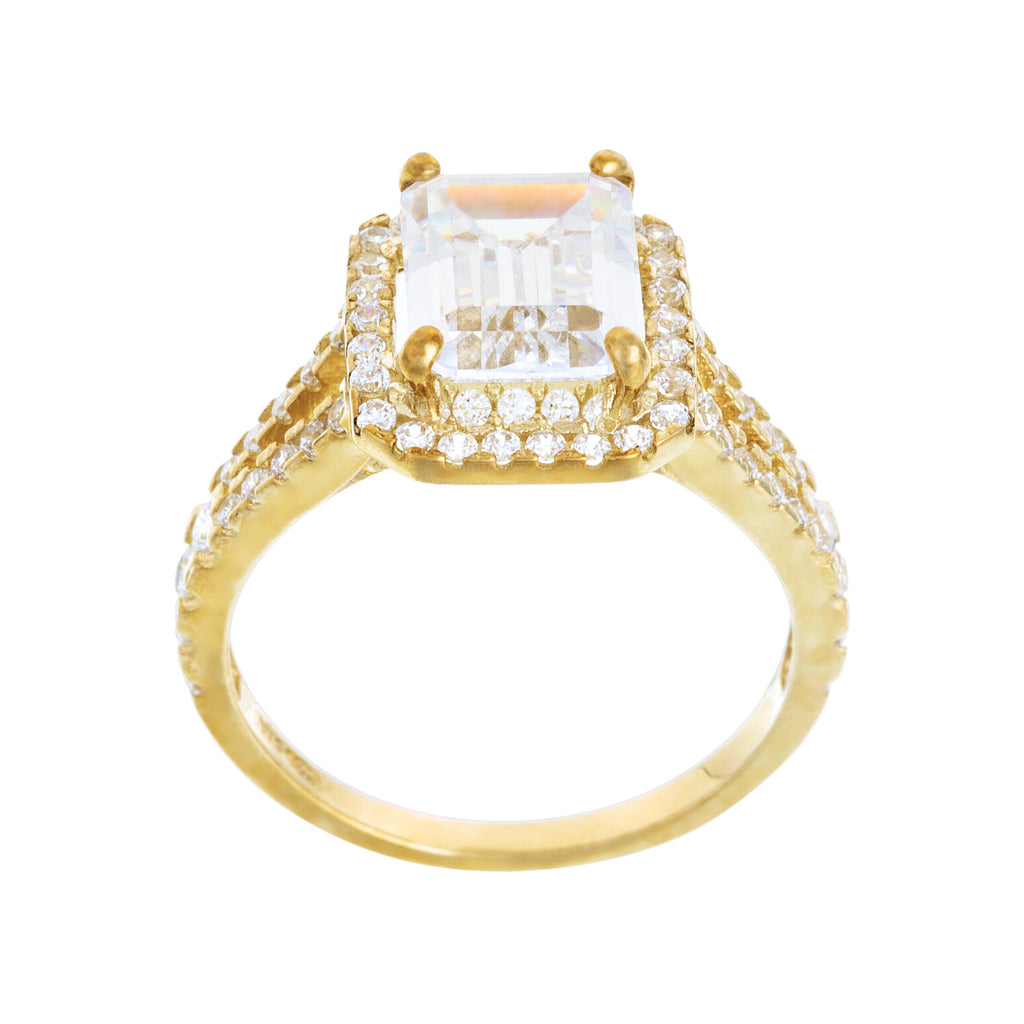 “Splendor” Ring 375/1000 Yellow Gold And Zirconium