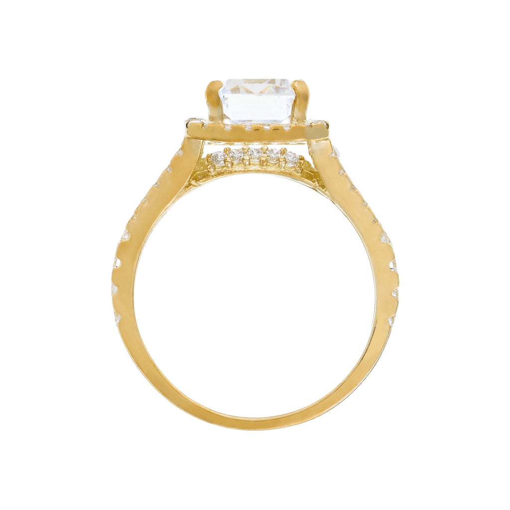 “Splendor” Ring 375/1000 Yellow Gold And Zirconium