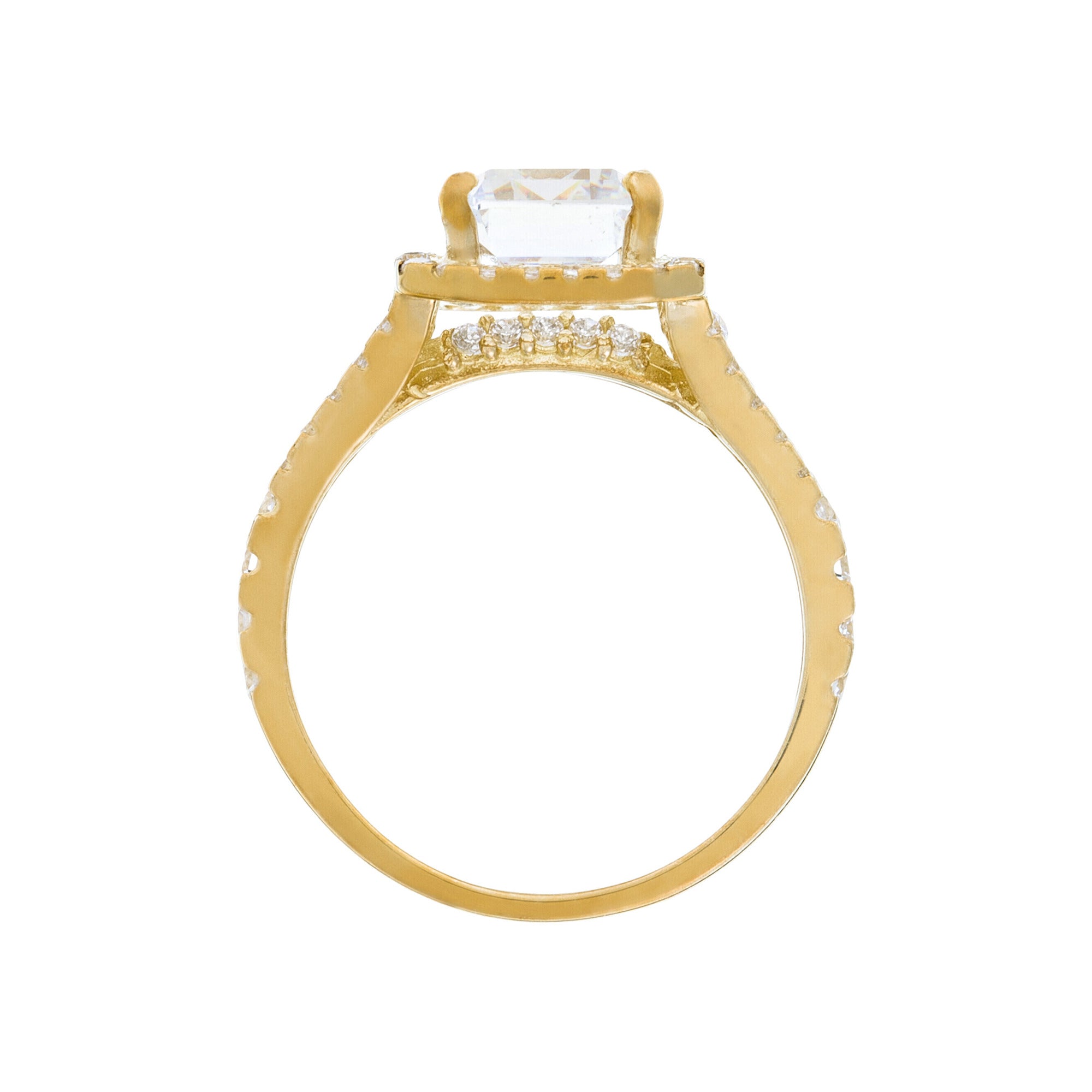 “Splendor” Ring 375/1000 Yellow Gold And Zirconium