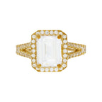“Splendor” Ring 375/1000 Yellow Gold And Zirconium