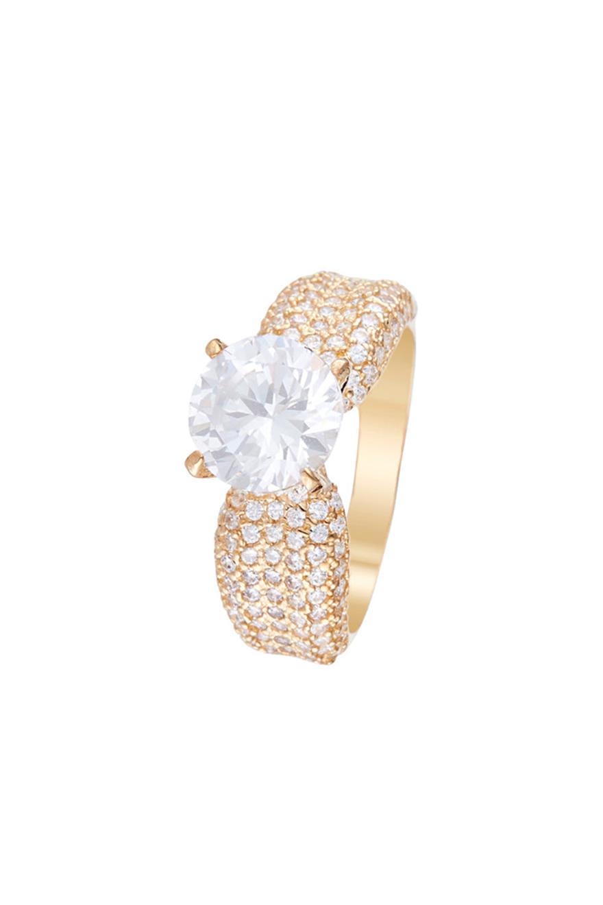 “Don D’Amour” Ring 375/1000 Yellow Gold And Zirconium