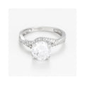 Bague "Tourbillon" Or Blanc 375/1000 Et Zirconium