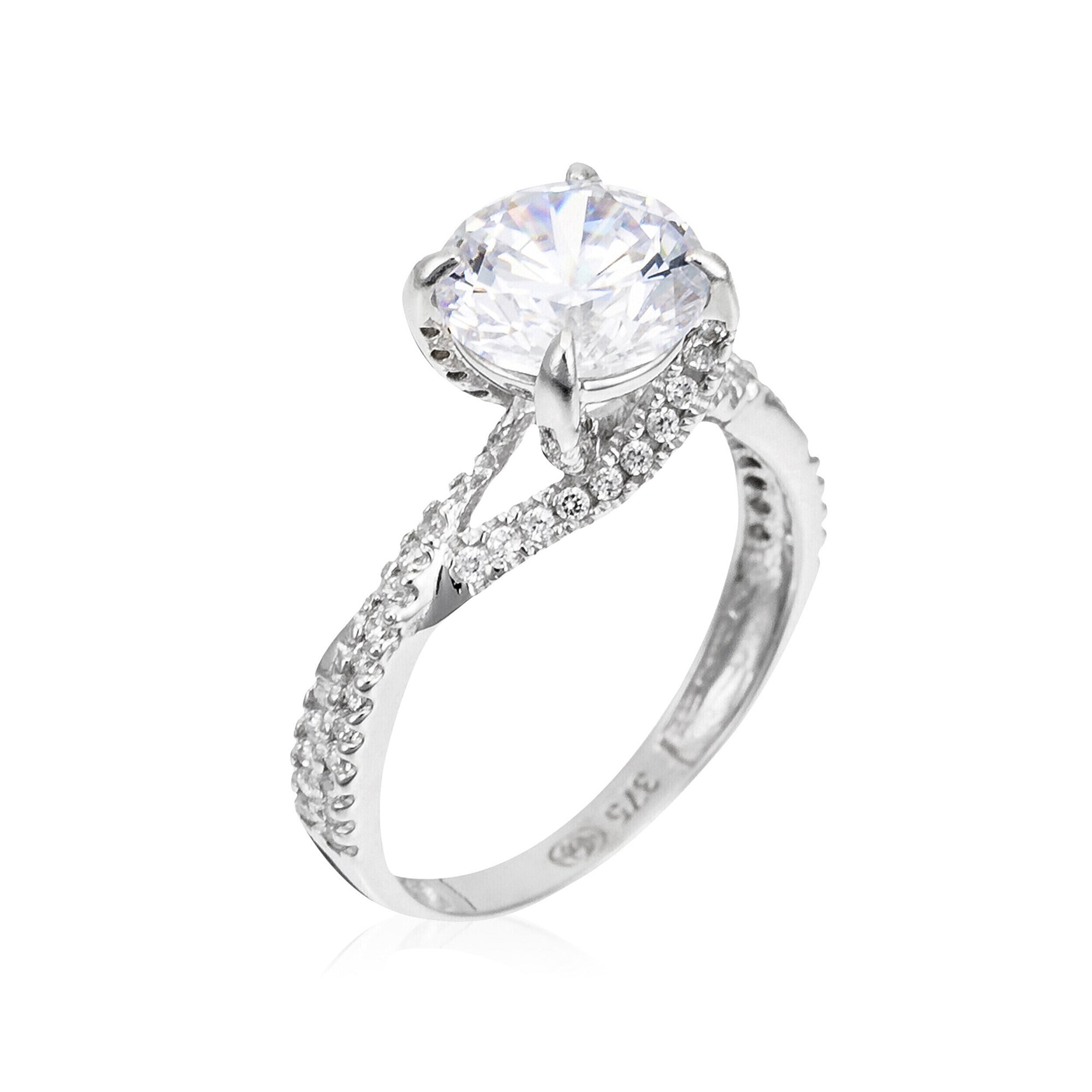 “Tourbillon” Ring 375/1000 White Gold And Zirconium