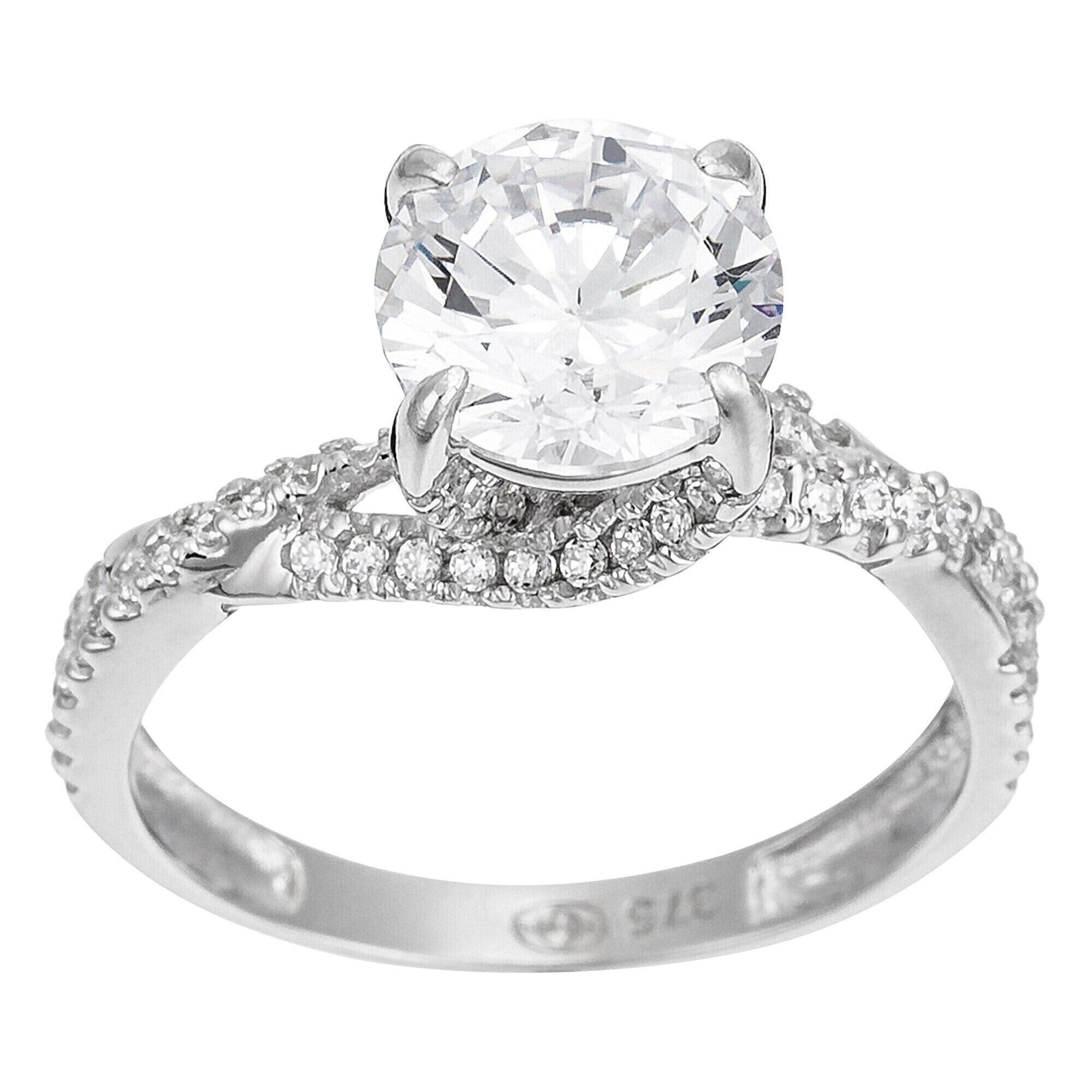 “Tourbillon” Ring 375/1000 White Gold And Zirconium