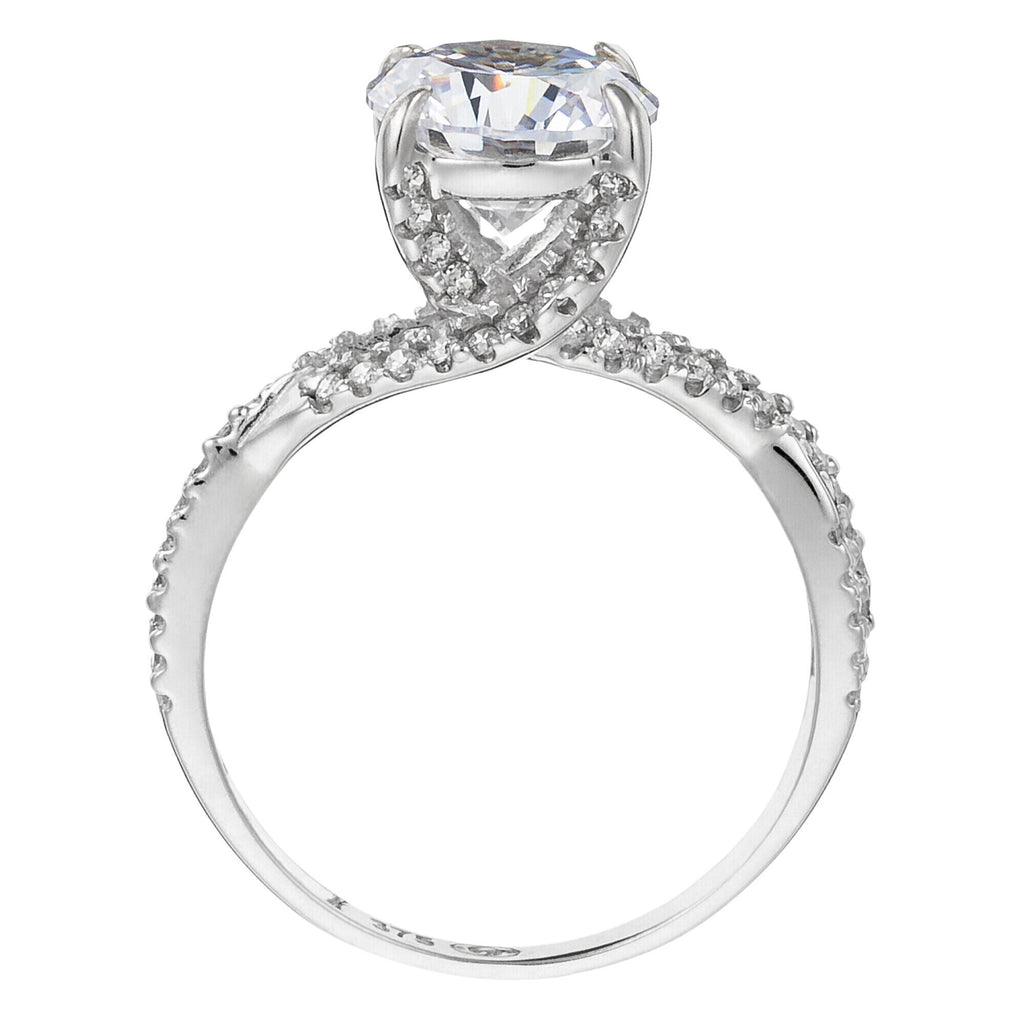 “Tourbillon” Ring 375/1000 White Gold And Zirconium