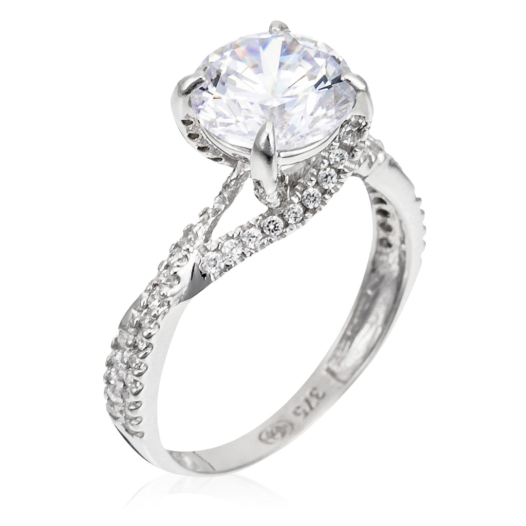 “Tourbillon” Ring 375/1000 White Gold And Zirconium
