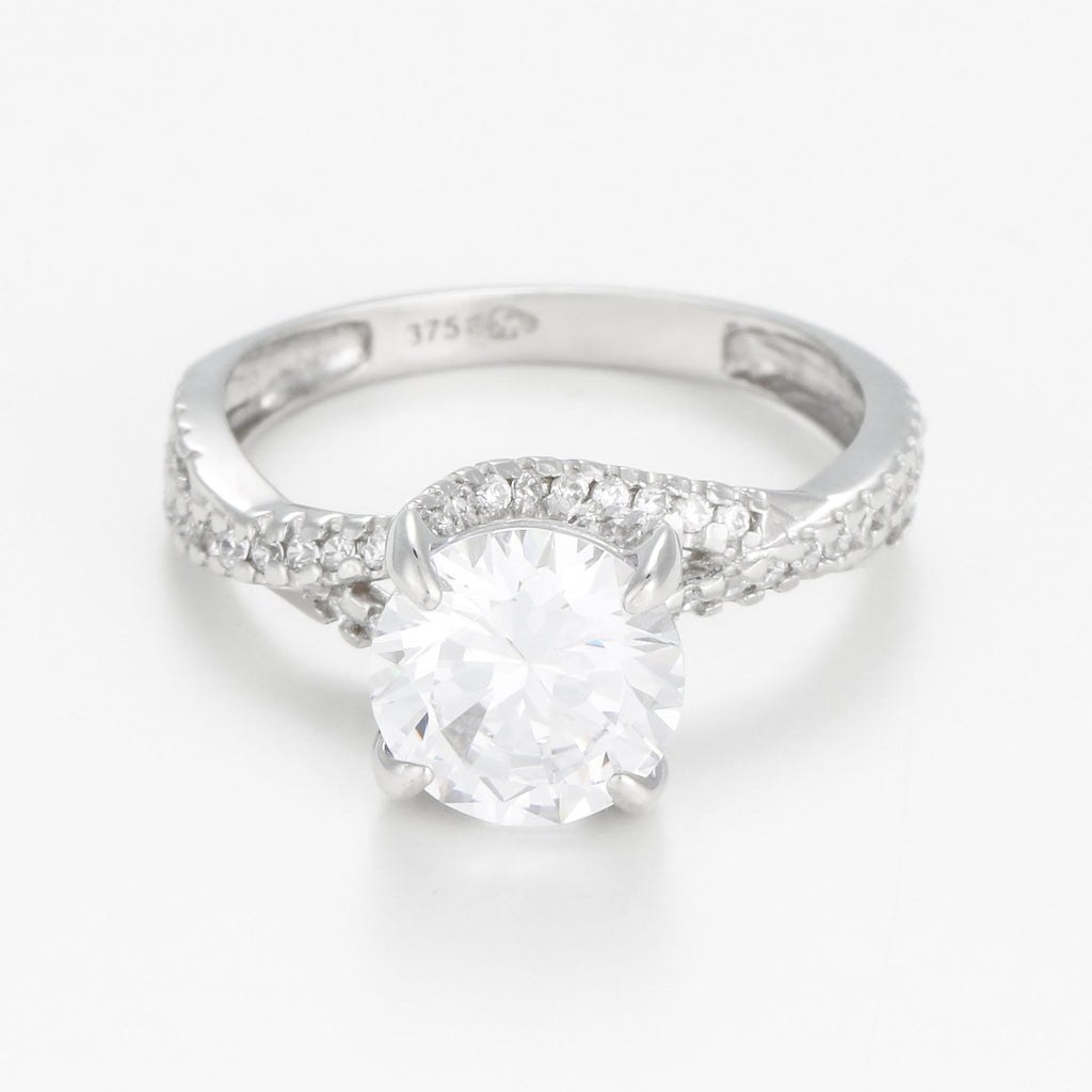 “Tourbillon” Ring 375/1000 White Gold And Zirconium