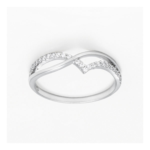 Bague "Envol" Or Blanc 375/1000 Et Zirconium
