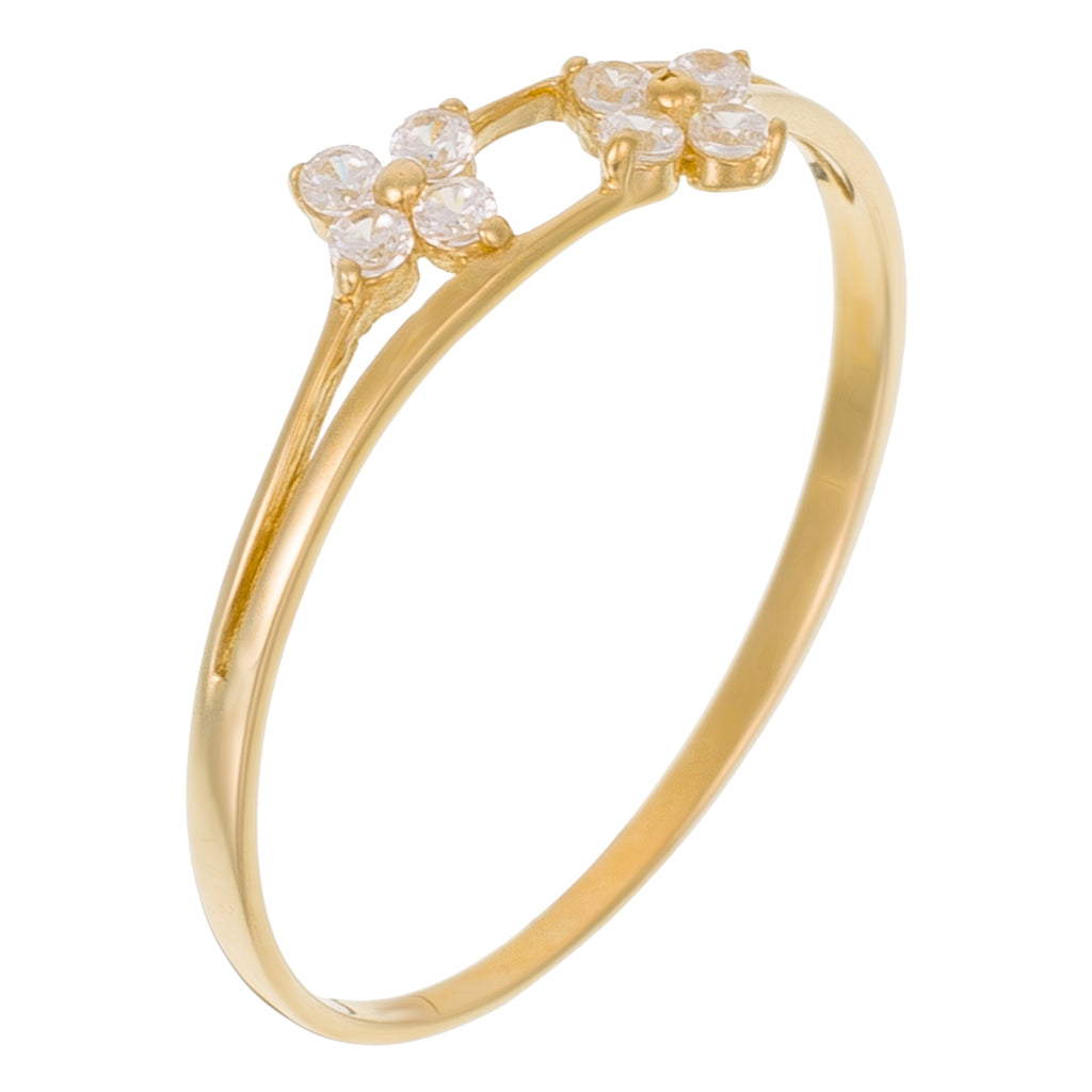 Bague "Rencontre Florale" - Or Jaune 375/1000