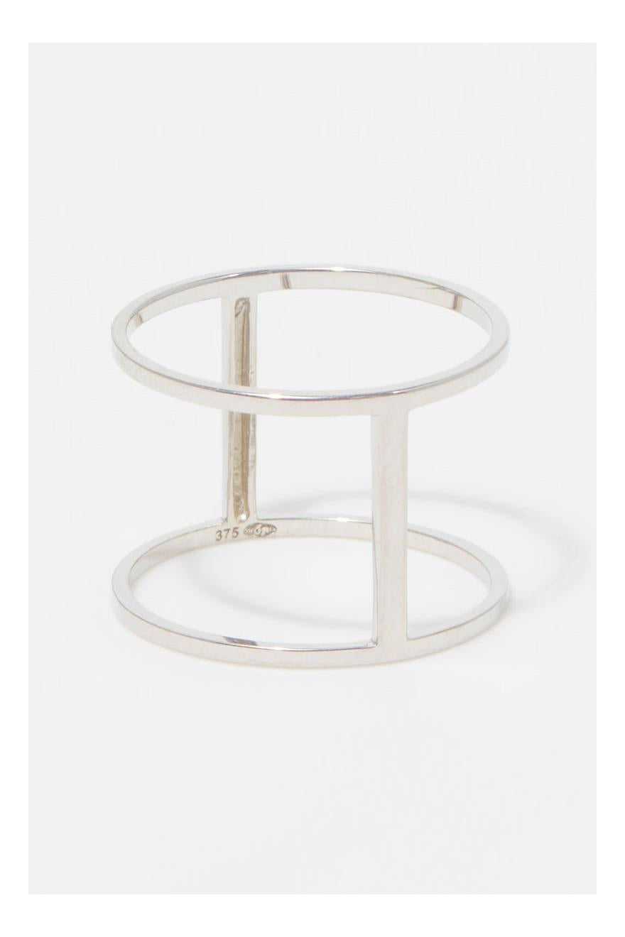 Bague "Jolie Cage Dorée" Or Blanc 375/1000