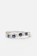 Bague "Océanos" Or Blanc 375/1000 Et Saphir/Zirconium