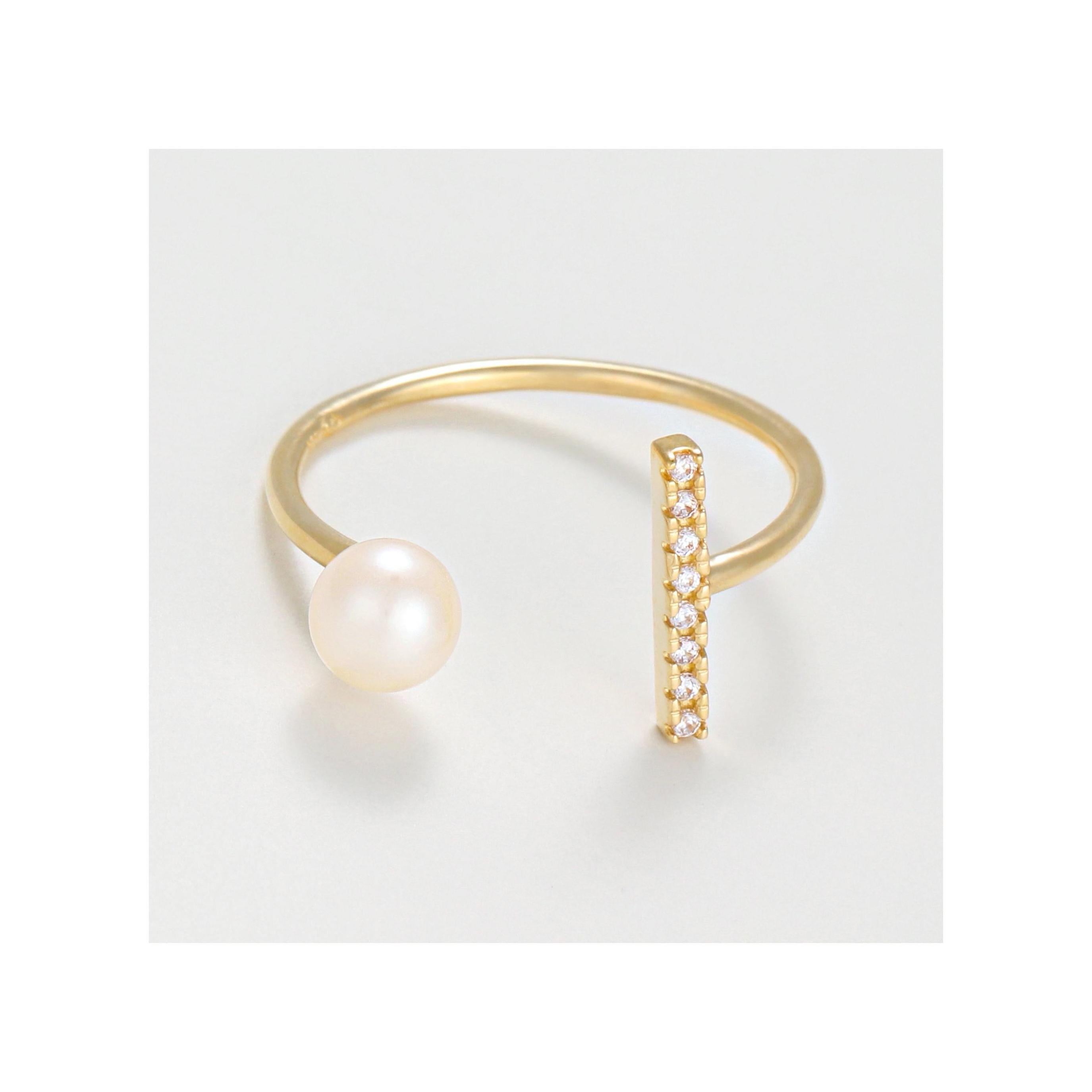 "Kalaya" Ring 375/1000 Yellow Gold And White Pearls