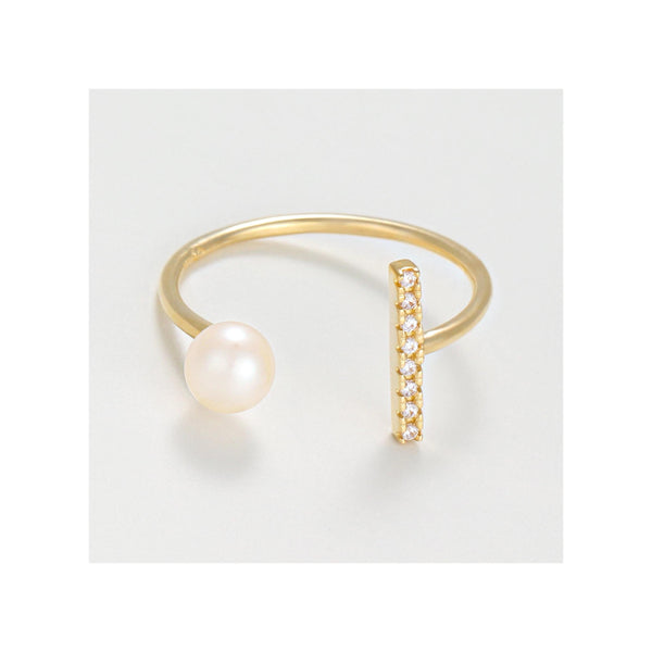 "Kalaya" Ring 375/1000 Yellow Gold And White Pearls
