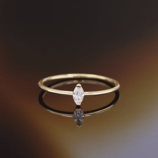 Anillo “Nao” Oro amarillo 375/1000 y Circonio