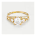“Aleena” Ring 375/1000 Yellow Gold And Zirconium