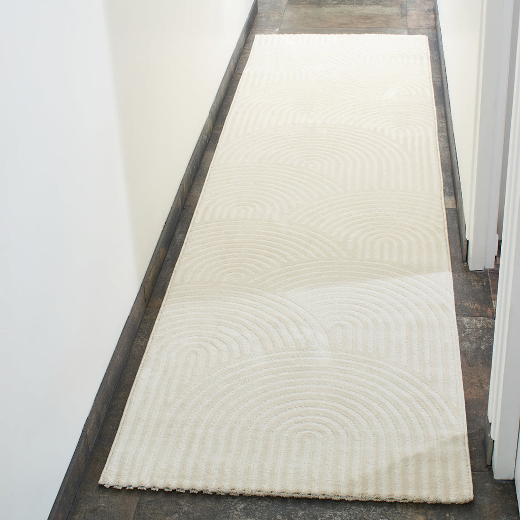Alfombra arcoiris color crema con pelo largo gofrado: BIA157CRE BIANCA