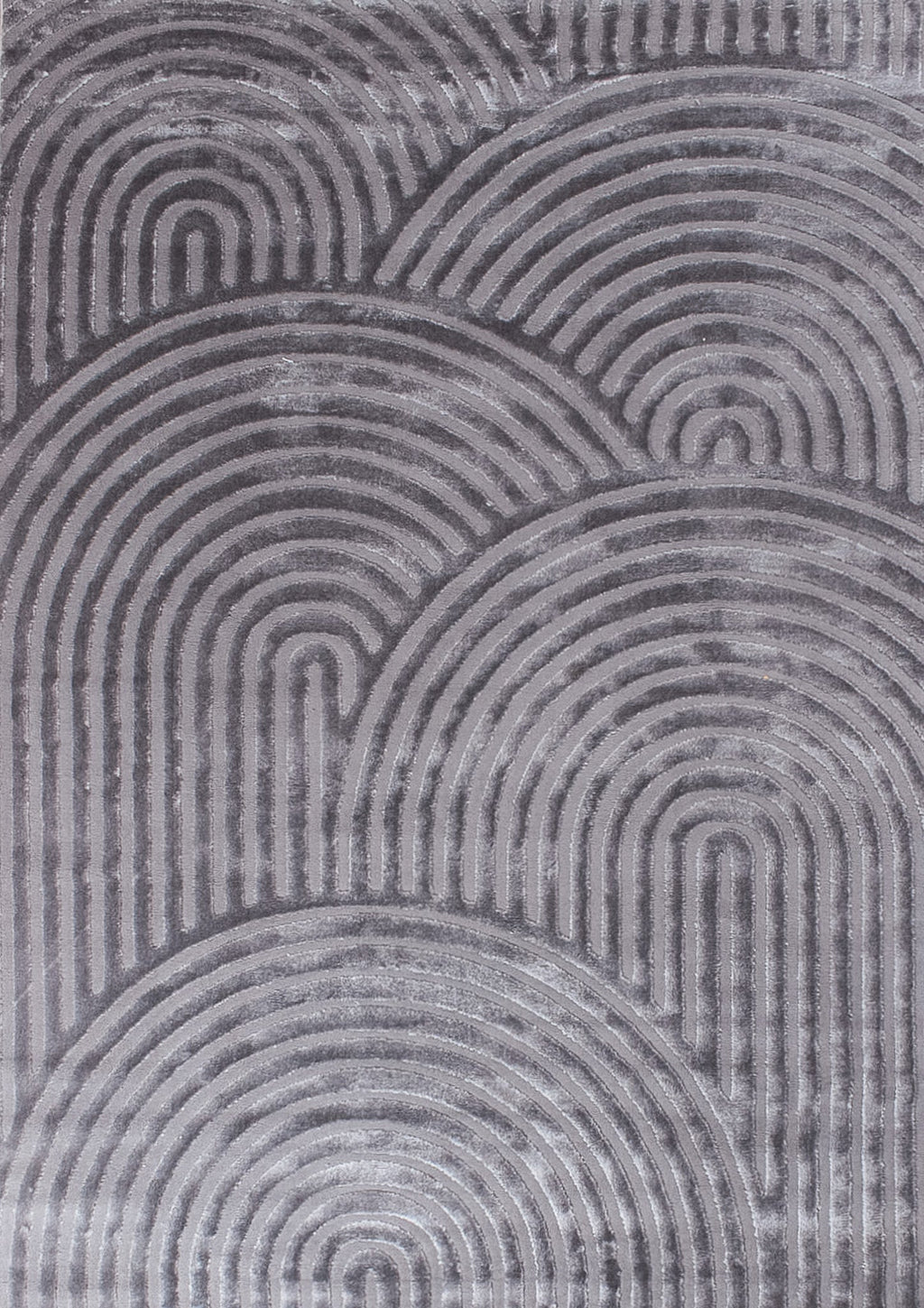 Gray rainbow rug with embossed long pile: BIA157GRI BIANCA