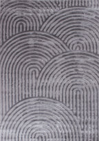 Gray rainbow rug with embossed long pile: BIA157GRI BIANCA