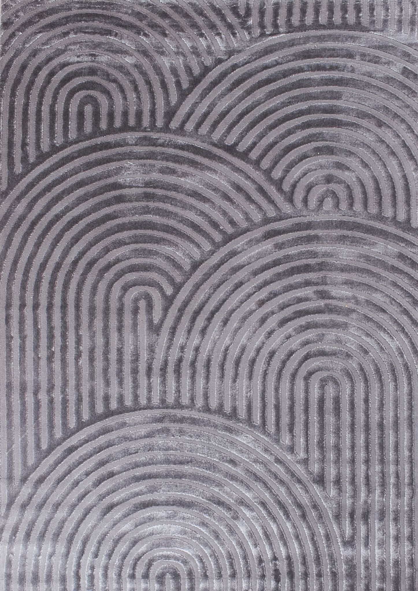 Gray rainbow rug with embossed long pile: BIA157GRI BIANCA