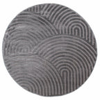 Round gray rainbow rug with long embossed pile: BIA157GRI BIANCA
