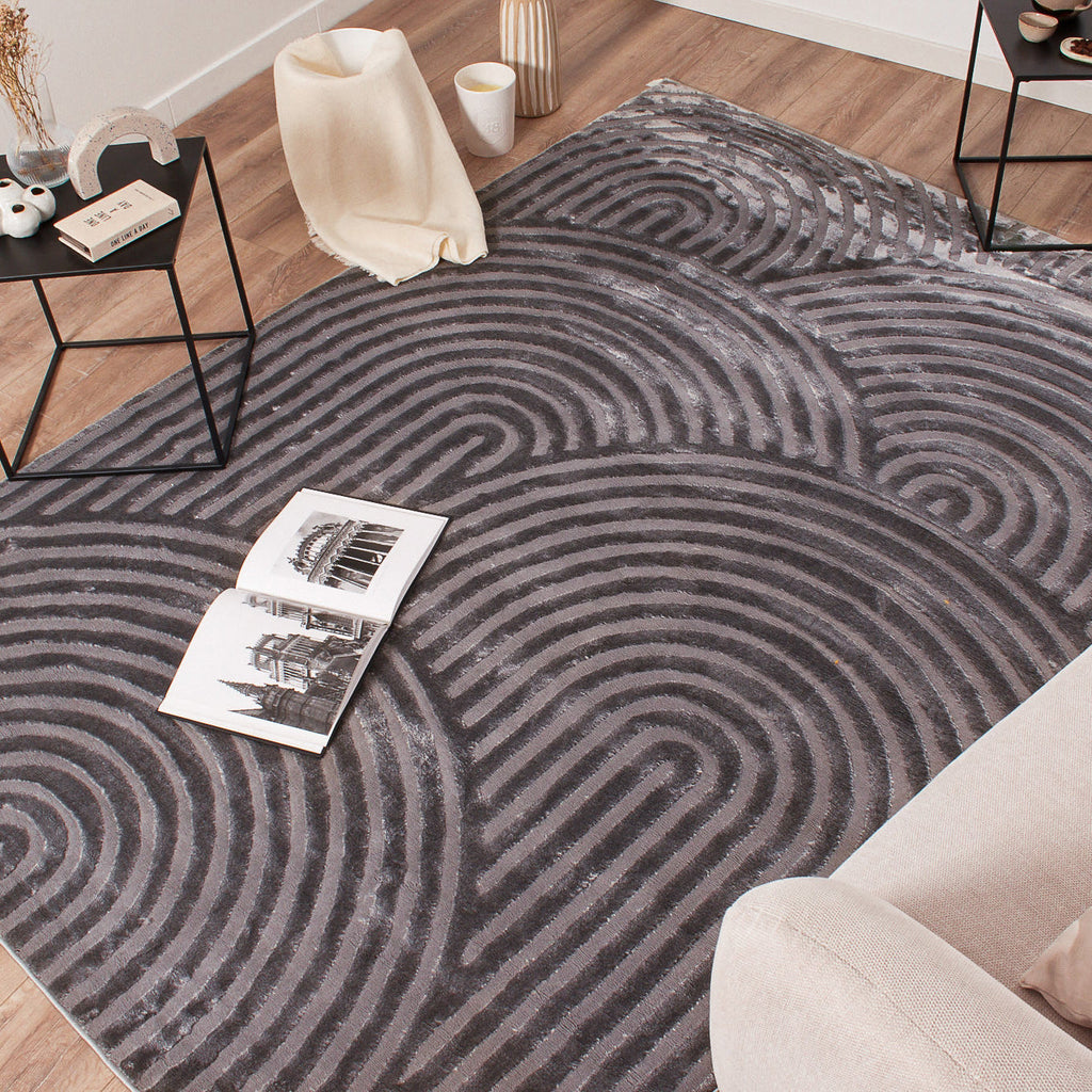 BIANCA - Modern gray rainbow pattern rug - BIA157GRI BIANCA