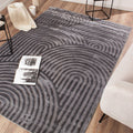 Gray rainbow rug with embossed long pile: BIA157GRI BIANCA